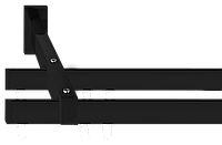Карниз Скарлайн двойной в сборе Заглушка Черный 225см.