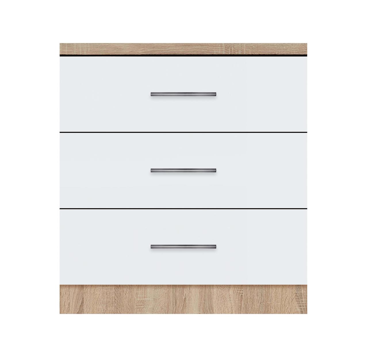 Тумба з трьома ящиками зі стільницею 1-ї категорії (складська програма) ЛЮКС ширина 800 МАКСІ-Мебель Дуб, фото 1