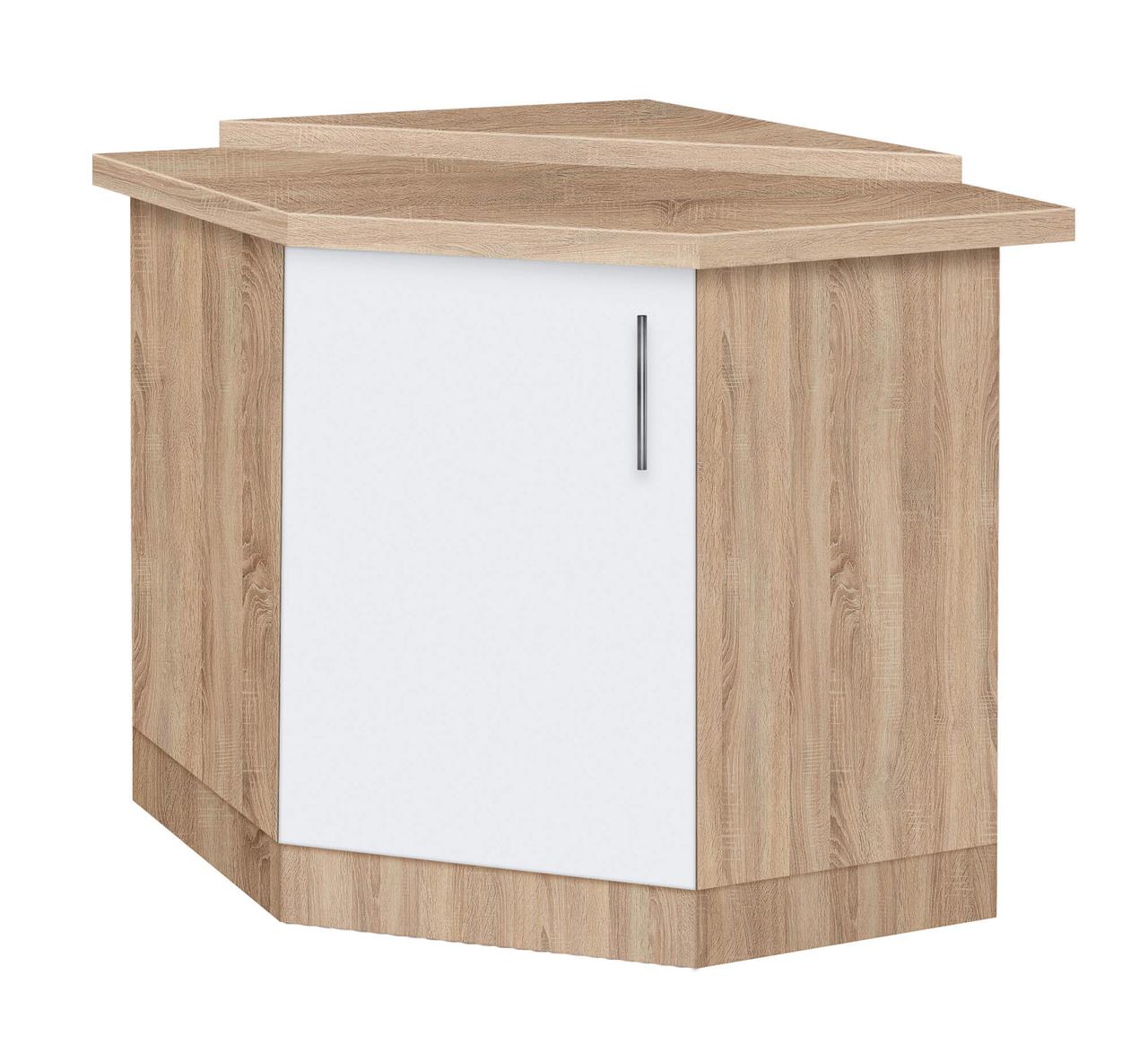 Тумба кутова кухонна No1 зі стільницею 1-ї категорії (складська програма) МАКСІ-Мебель Дуб сонома/Білий, фото 1