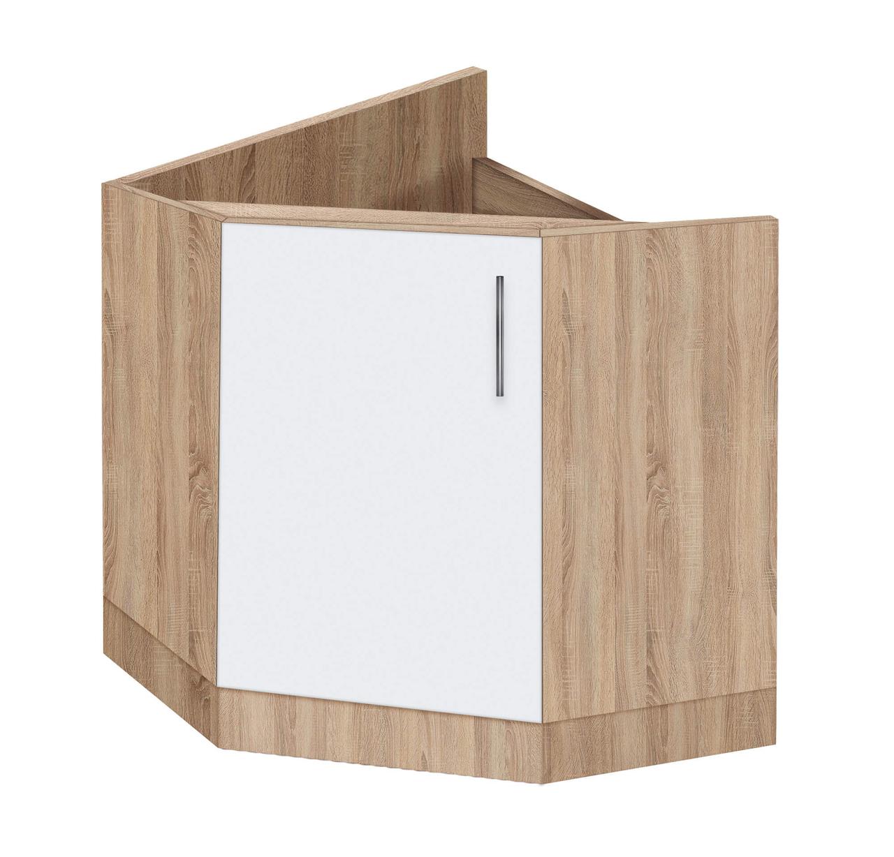 Тумба кутова кухонна під врізну мийку No1 без стлешниці МАКСІ-Мебель Дуб сонома/Білий гладкий (72136), фото 1