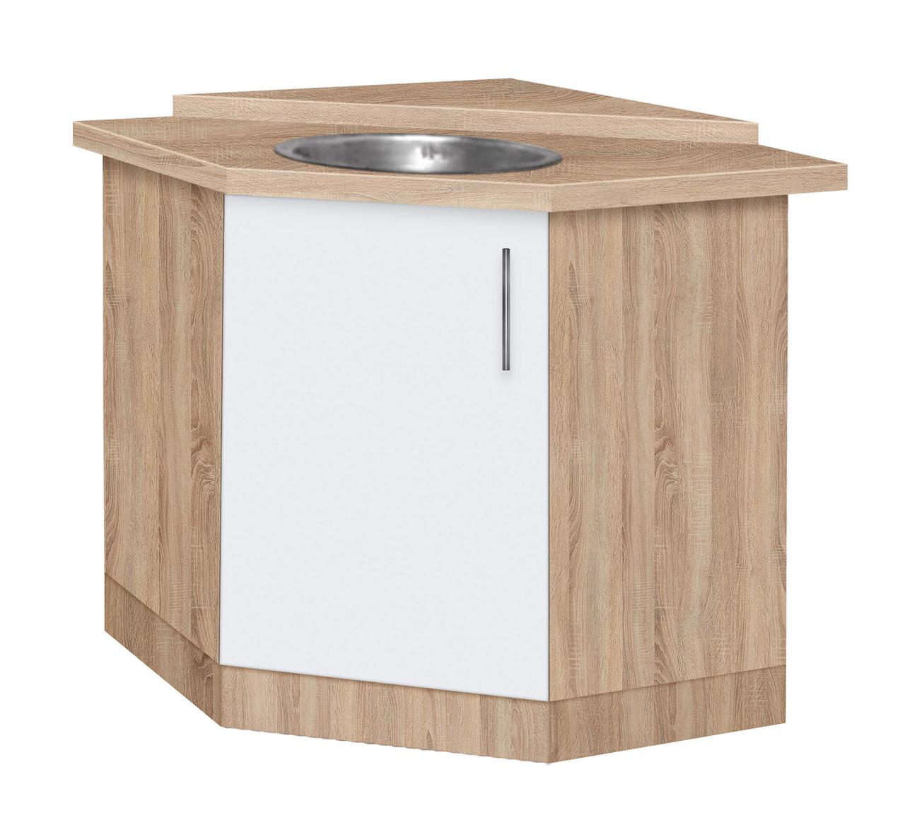 Тумба кутова кухонна No1 з врізною мийкою зі стільницею 1-ї категорії (складська програма) МАКСІ-Мебель Дуб, фото 1