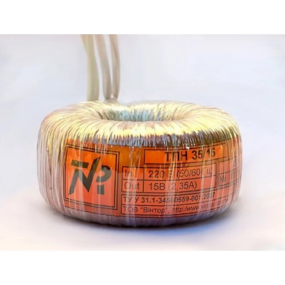 Трансформатор тороїдальний 35 VA 2x12v 1.4A, d68 h40mm