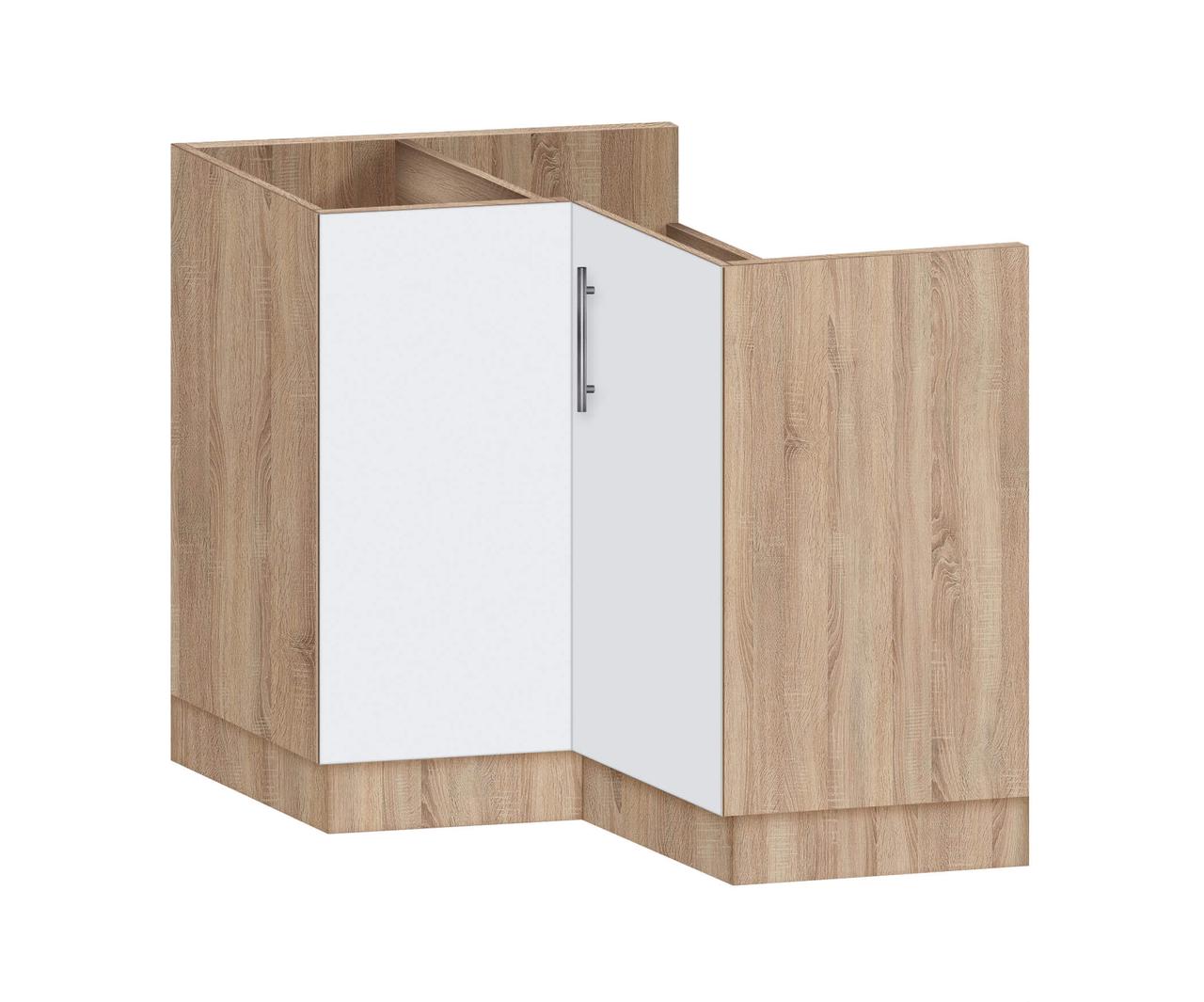 Тумба кутова кухонна під врізну мийку No2 без стлешниці ЛЮКС МАКСІ-Мебель Дуб сонома/Білий гладкий (72153), фото 1