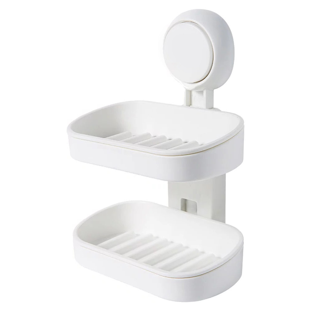 Мыльница Soap Box Double Layer двойная на присоске (White) | Держатель для мыла - фото 1 - id-p1774866955
