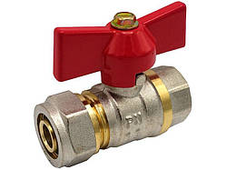 Кран кульовий під обжим для металопластикової труби ф.16х1/2 В Eco