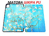Бірюзовий чохол з візерунком Xiaomi Pad 5 (Сяомі пад 5) Ivanaks tri fold Сакура жіночий ( Мигдальне дерево)), фото 4