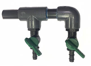 Розгалужувач повітря AquaKing на 2 крана (вихід 14/16 мм, подача 20 мм) для ставка, акваріума, озера, септика