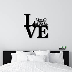 Панно Love Вельш Коргі Пемброк 20x20 см - Картини та лофт декор з дерева на стіну.