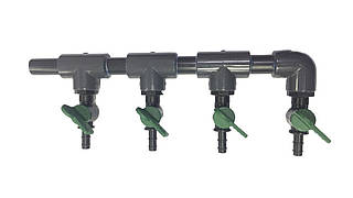 Розгалужувач повітря AquaKing на 4 крана (вихід 8/10 мм, подача 20 мм) для ставка, акваріума, озера, септика