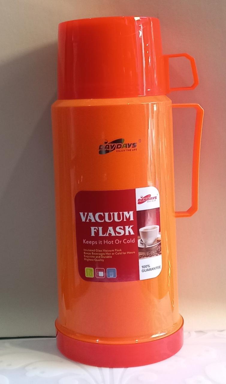 Термос вакуумний зі скляною колбою DayDays 1 літра оранжевий 26442, ціна 336 грн — Prom.ua (ID