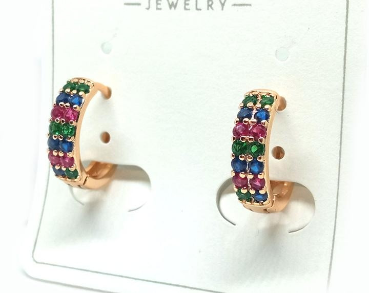 Сережки жіночі зі стразами, фото 1