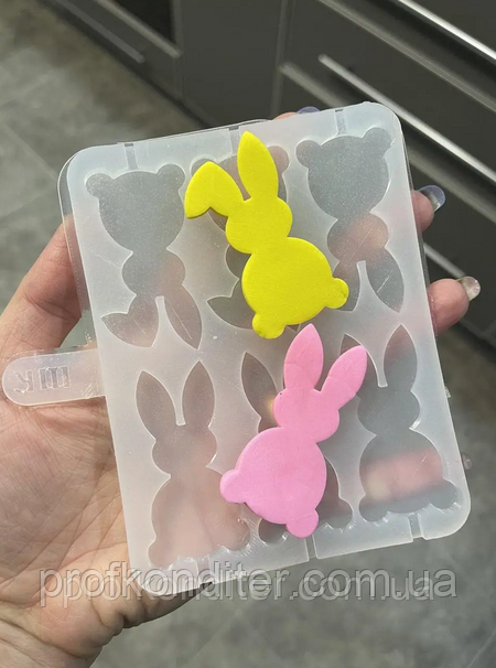 Ексклюзив. Силіконова форма для шоколаду, карамелі та ін "Зайчата №2", фото 1