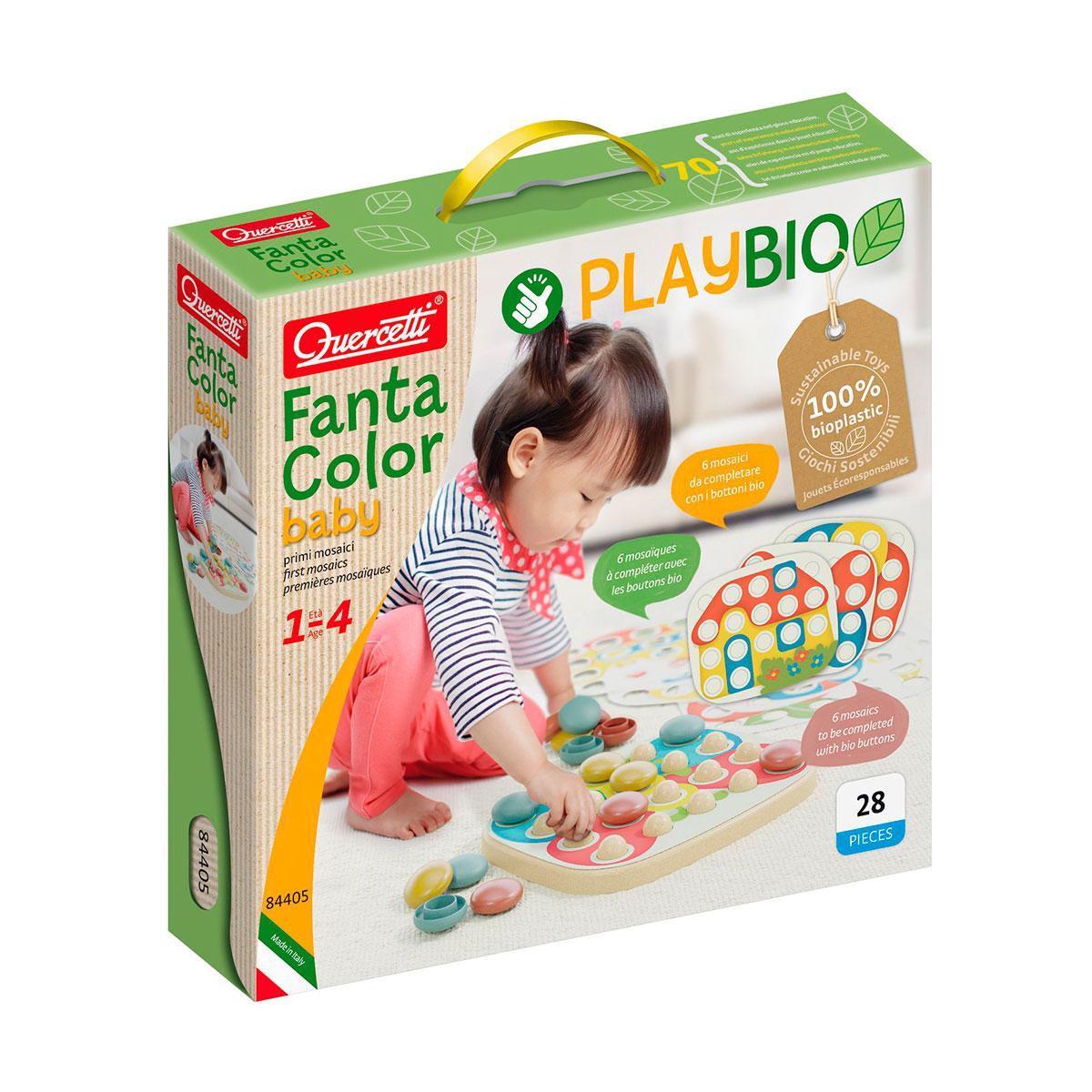 Набір серії Play Bio" - Для занять мозаїкою Quercetti Fantacolor Baby (фішки (21 шт.) + дошка)" 84405-Q