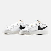 Жіночі Кросівки Nike Blazer Low White Black / Найк Блейзер Низькі Білі з Чорним, фото 4