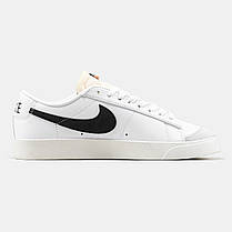 Жіночі Кросівки Nike Blazer Low White Black / Найк Блейзер Низькі Білі з Чорним, фото 3