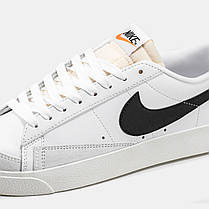 Жіночі Кросівки Nike Blazer Low White Black / Найк Блейзер Низькі Білі з Чорним, фото 5