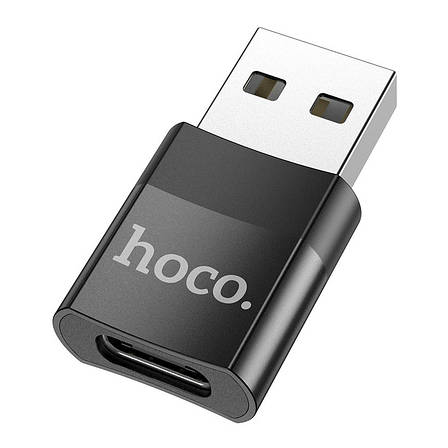 Перехідник (адаптер) Hoco UA17 USB - Type-C Чорний (UA17-TypeC), фото 1