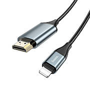 Кабель (перехідник) Hoco UA15 Lightning - HDMI 2 м Чорний/ Сірий (UA15)