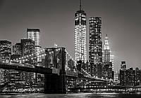 Флизелиновые фотообои небоскребы 416 x 290 см Город ночью - бруклинский мост (13032VEXXXXL) Лучшее качество