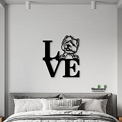 Панно Love Вест-хайленд-уайт-тер'єр 20x23 см - Картини та лофт декор з дерева на стіну.