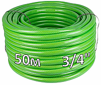 Шланг для поливу 50 метрів, діаметр 3/4" (3 шари, армований) садовий, поливальний ТМ GRAD