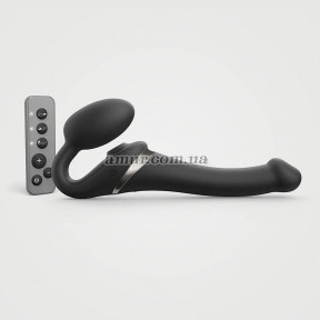 Безремневий вібрострапон із вакуумною стимуляцією Strap-On-Me Multi Orgasm Black S, регульований