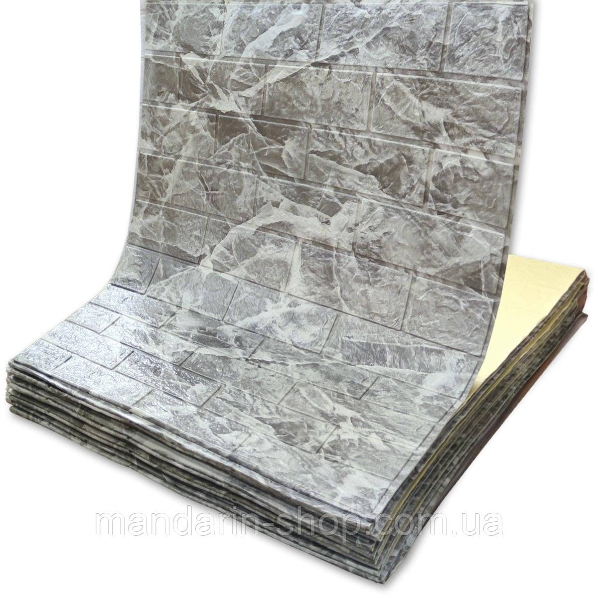 Самоклеюча 3D панель мармур чорний в рулоні 700мм*20м*3мм, фото 1