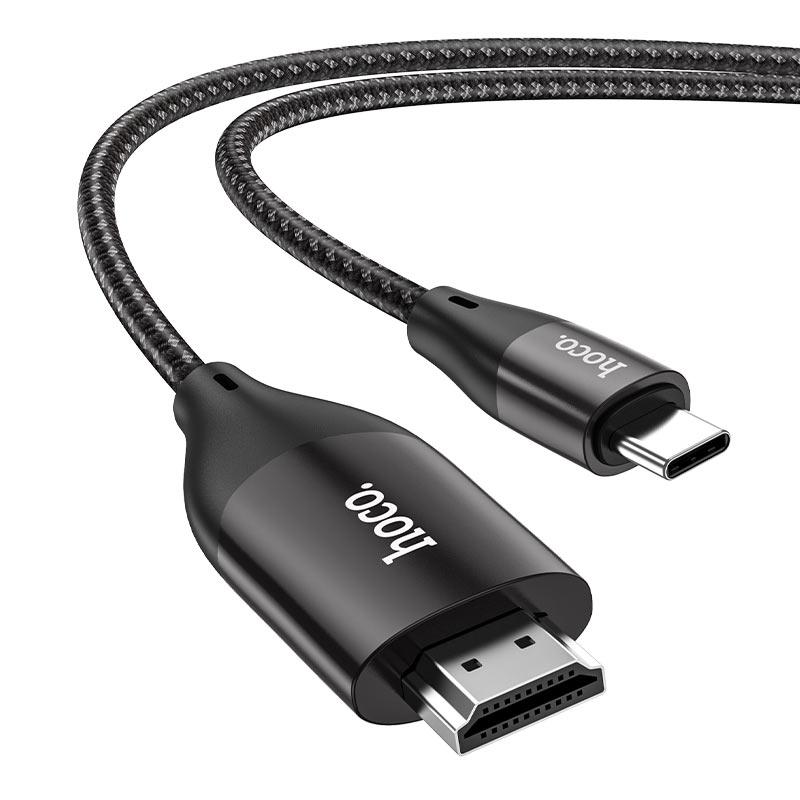 Кабель (перехідник) Hoco UA16 Type-C - HDMI 4K 2 м Чорний/ Сірий (UA16)