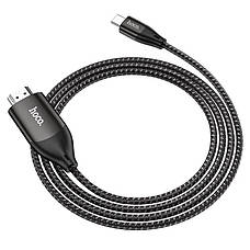 Кабель (перехідник) Hoco UA16 Type-C - HDMI 4K 2 м Чорний/ Сірий (UA16), фото 6