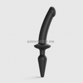Анальний корок із дилдо 2в1 Strap-On-Me Switch Plug-in Dildo Black S
