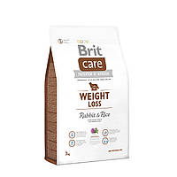 Сухой корм для собак с лишним весом Brit Care Weight Loss Rabbit & Rice 3 кг