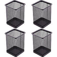 Склянка для ручок "Квадратний" (металевий, чорний 8.5х8.5х10.0см) 804