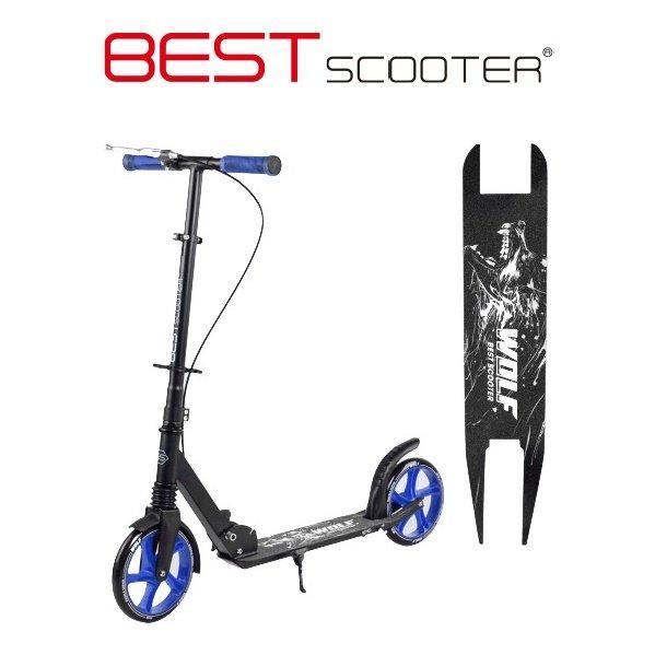 Самокат двоколісний алюмінієвий Best Scooter W-23949 Чорно-синій