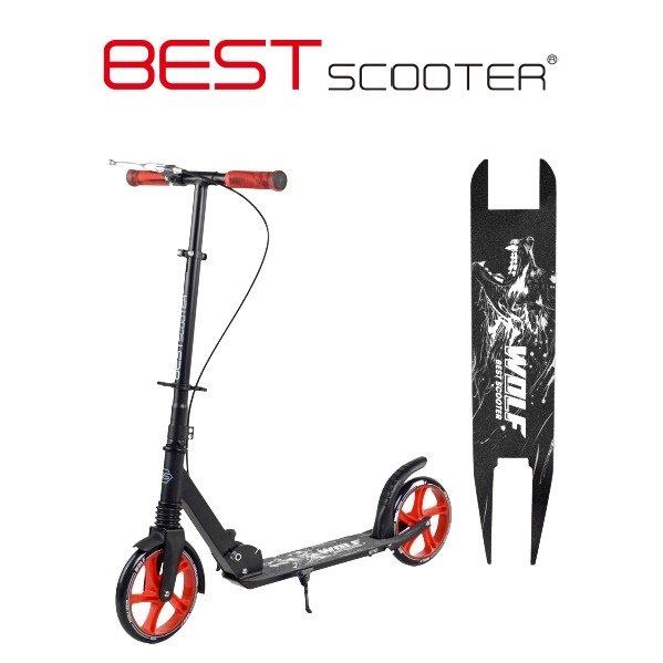 Двоколісний алюмінієвий самокат Best Scooter W-18342 Чорно-червоний