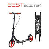 Двоколісний алюмінієвий самокат Best Scooter W-18342 Чорно-червоний, фото 10