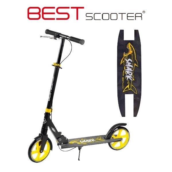Двоколісний алюмінієвий самокат Best Scooter 20787 Shark чорно-жовтий