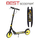 Двоколісний алюмінієвий самокат Best Scooter 20787 Shark чорно-жовтий, фото 10