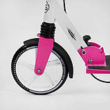 Двоколісний алюмінієвий самокат Best Scooter 42011 Shark Біло-малиновий, фото 6