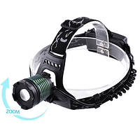 Ліхтар налобний Police 2188-T6, 2х18650, zoom, ЗП 220V/12V, Box