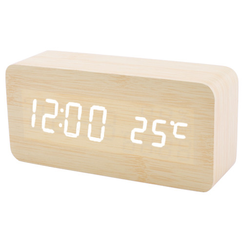 Годинник мережевий VST-862-6 білі, (корпус жовтий) температура, USB