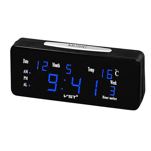 Годинник мережевий VST-763 WX-5 синій, USB