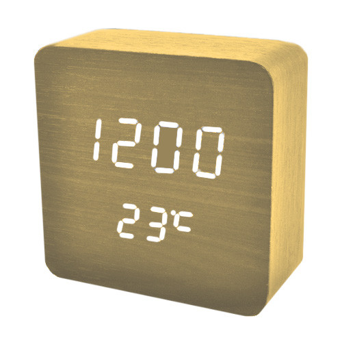 Годинник мережевий VST-872-6 білі, (корпус жовтий) USB