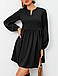 Молодіжне повсякденне плаття вільного крою з довгим рукавом, чорне, фото 2