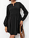 Молодіжне повсякденне плаття вільного крою з довгим рукавом, чорне, фото 5