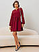 Молодіжне повсякденне плаття вільного крою з довгим рукавом, бордове, фото 5