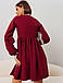 Молодіжне повсякденне плаття вільного крою з довгим рукавом, бордове, фото 7