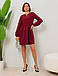 Молодіжне повсякденне плаття вільного крою з довгим рукавом, бордове, фото 6