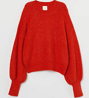 1, Шикарний стильний теплий оранжевий жіночий светр альпака вовна H&M Розмір М