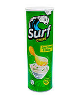 Чипсы Surf Chips Sour Cream & Onion Сметана и лук, 160 г (8436546052470)