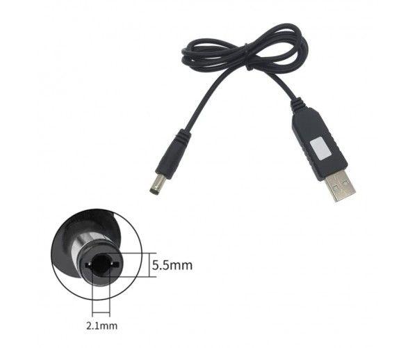 Кабель для роутера 9V від USB павербанка з індикатором (з 5 на 12 вольт 5,5*2,1)